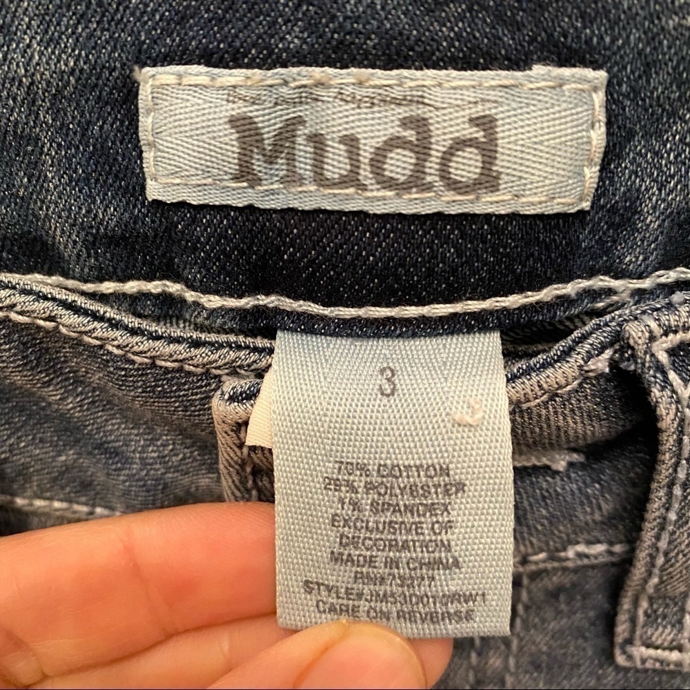 NWT~MUDD Light Blue Embellished Bling Skinny Boot Low Rise Jeans Size 3 - Picture 9 of 10